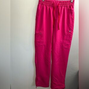 Figs Shocking Pink High waisted Dowa w/red Ribbon